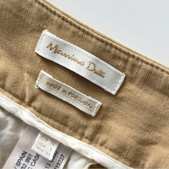 Massimo Dutti Linen Lyocell Cropped Pants High Rise Beige XS Size US 2 - Picture 6 of 10